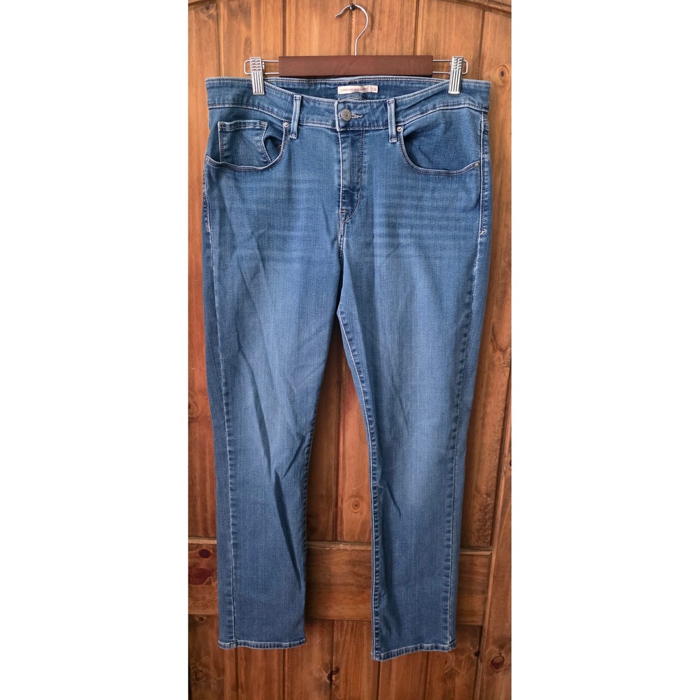 Levi's Classic Mid Rise Skinny Jeans Women 16 Blue Excellent Stretch Denim